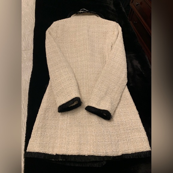 XS fall New Double Breasted Tweed Blazer Jacket - Picture 7 of 8